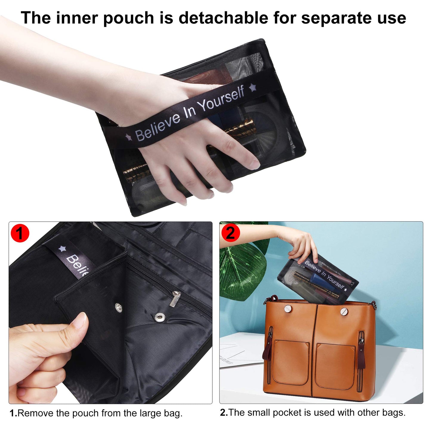 JUMENG Foldable Travel Toiletry Bag Hanging Cosmetic Bag Men Portable Kit Organizer Makeup Case for Women