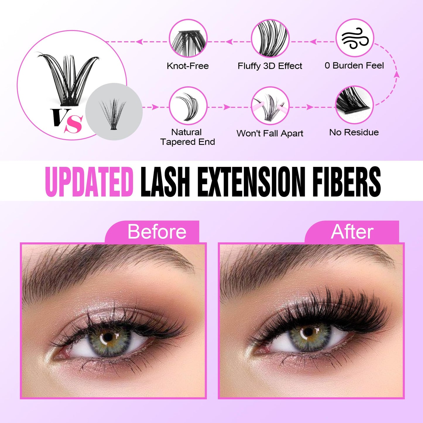 Pawotence Lash Extension Kit DIY 280pcs Lash Clusters Eyelash Extension Kit, 9-16mm Mix 30D 40D Curl Individual Lashes Kit with Lash Bond and Seal Lash Tweezers for Self Use(30D&40D-0.07D-9-16MIX KIT)