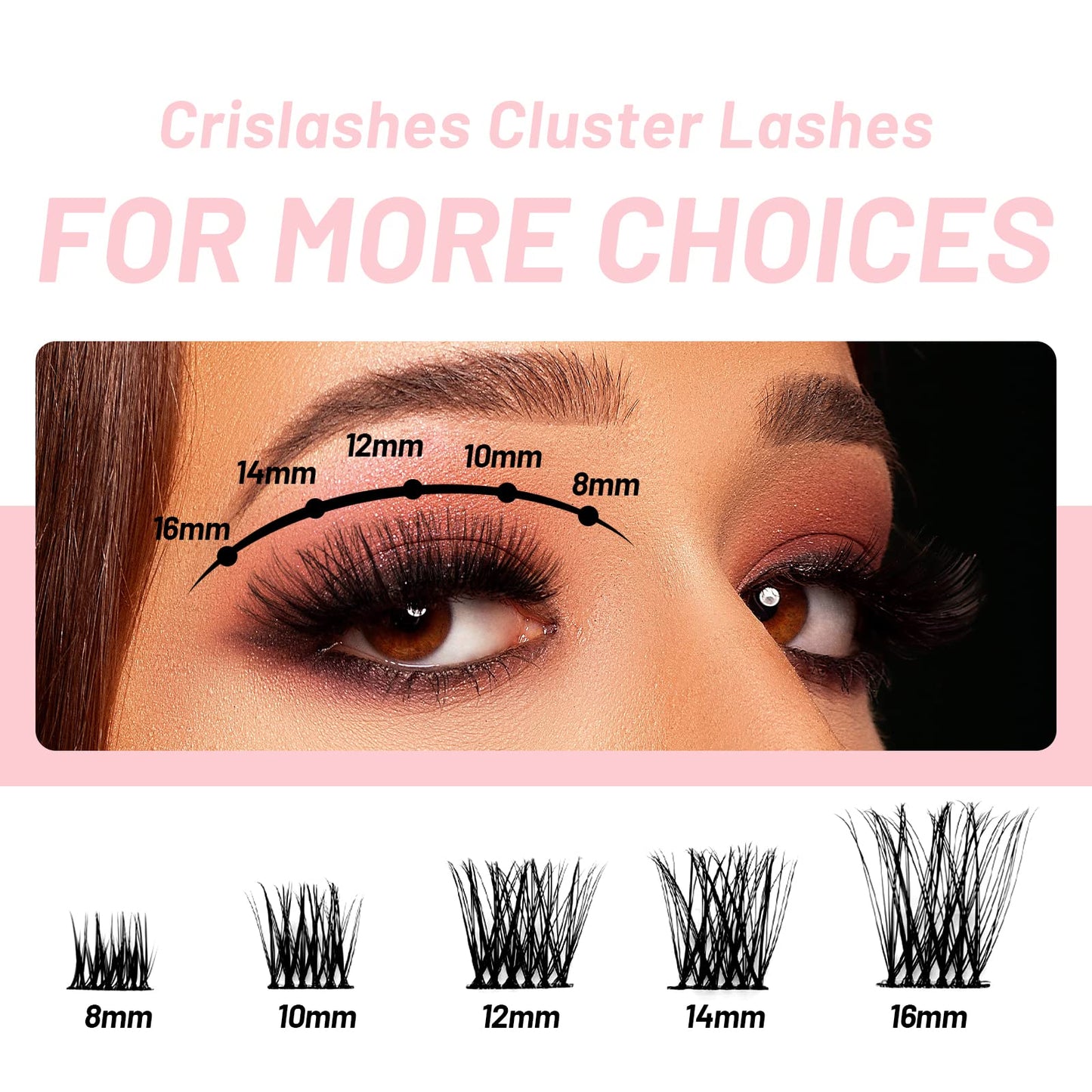 Cluster Lashes, Crislashes Lash Clusters 13 Rows Soft, DIY Eyelash Extensions, 78 PCS Resuable Cluster Eyelash Extensions at Home (F13 14mm)