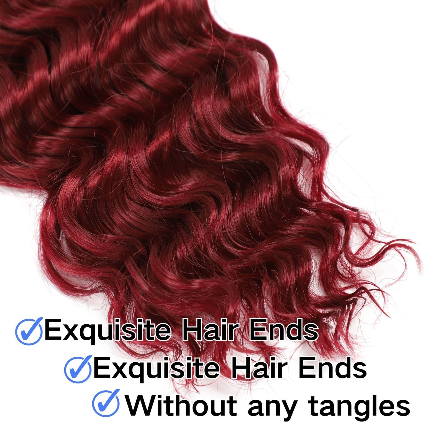 Deep Wave Bulk Braiding Hair No Weft Deep Wave Bulk Hair for Braiding Micro Quality Synthetic Braiding Hair for Boho Braids Wet and Wave (3Pack 20Inch 300g BUG)