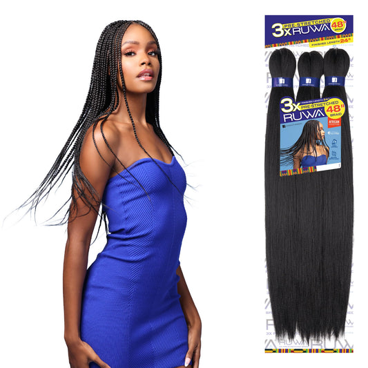 Sensationnel Ruwa prestretched braiding hair - 3x ruwa 48 inch 24 folded water repellent kanekalon fiber fast dry sports braid - 3x Ruwa 24 inch (5 pack, 350 COPPERred)