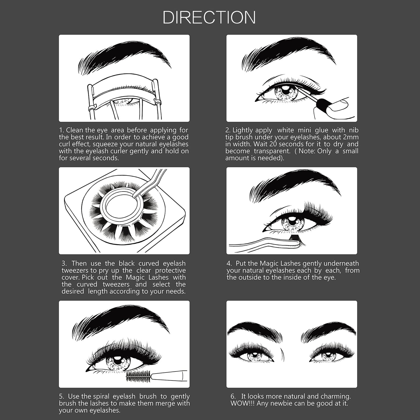 DIY Eyelash Extension, 3D Effect Glue Bonded Individual Lash 12 Clusters Volume Lashes Set, Home Eyelash Extension, C curl Lashes Pack (10MM)