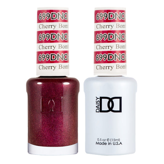 DND Gel Polish Set - 1 each of Red Gel Polish and Red Nail Polish, 699 Cherry Bomb, 0.5 Fl Oz