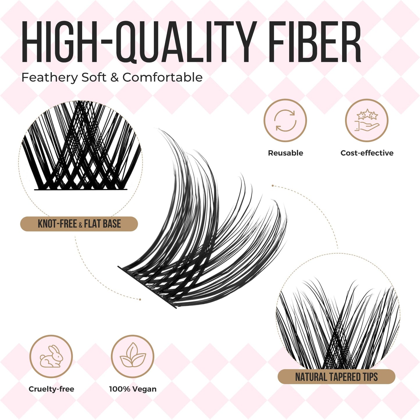 LASHVIEW Lash-Extension-Clusters 182pcs D Curl Lash Clusters Natural Look Cluster Lashes Extensions Super Thin Band & Soft Lashes Reusable 9-16mm MIX (C162)