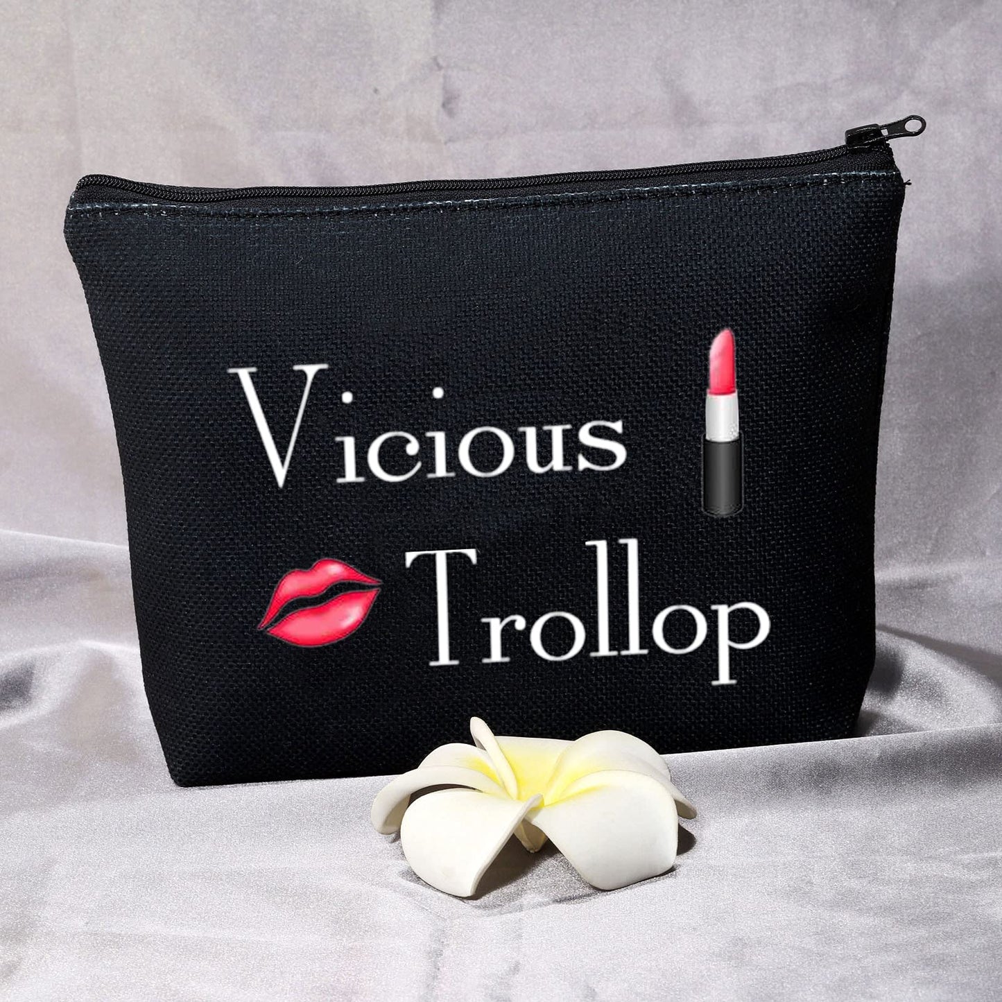 BDPWSS Vicious Trollop Bride Wedding Cosmetic Bag For Friend Bff Bride To Be Makeup Pouch Bridal Shower Gift (Vicious Trollop bl)