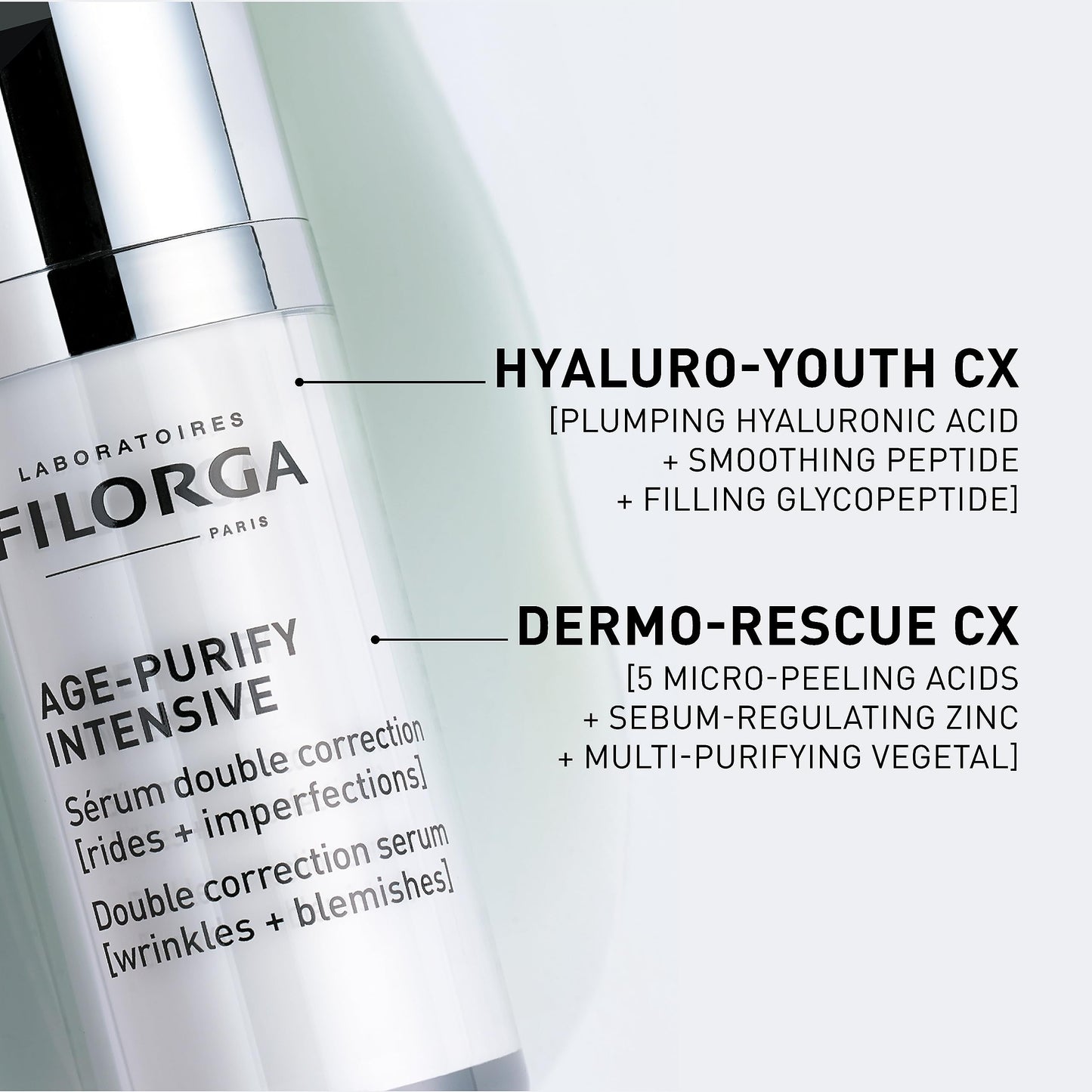 Filorga Age-Purify Intensive Anti-Aging and Blemish Serum, With Hyaluronic Acid and Dermo-Rescue Formulation To Minimize Wrinkles and Reduce Pores, Redness, Shine, and Blackheads, 1 fl. oz.