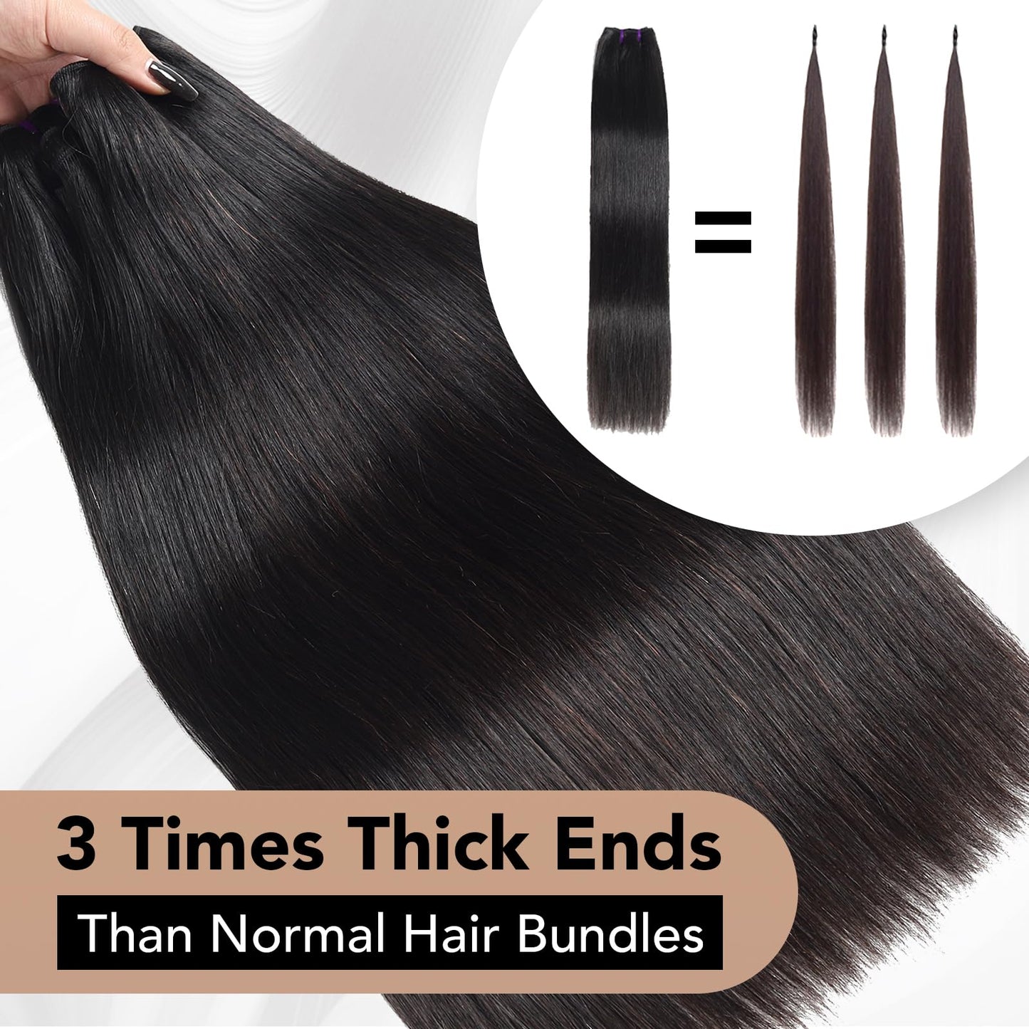 WigTune Raw Straight Human Hair Bundles 16A Raw Hair Bundles Human Hair 18 Inch 100% Tangle-Free Brazilian Raw Remy Hair Bundles Human Hair Raw Straight Bundles Human Hair Extensions