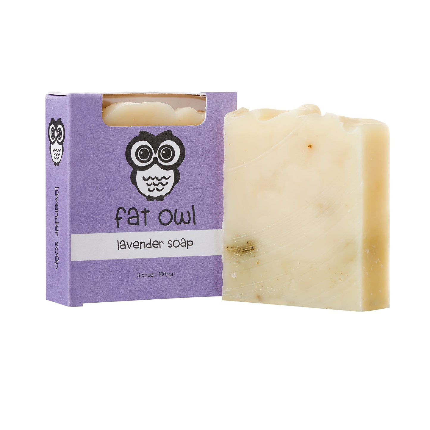 Fat Owl Products Handmade Natural Soap Bars - Palm Oil Free, Organic Bar Soap for Men and Women - Cold Pressed, Fragrance Free 3.5 oz Body Soap Bars (Aloe Vera, Argan, Lavender)