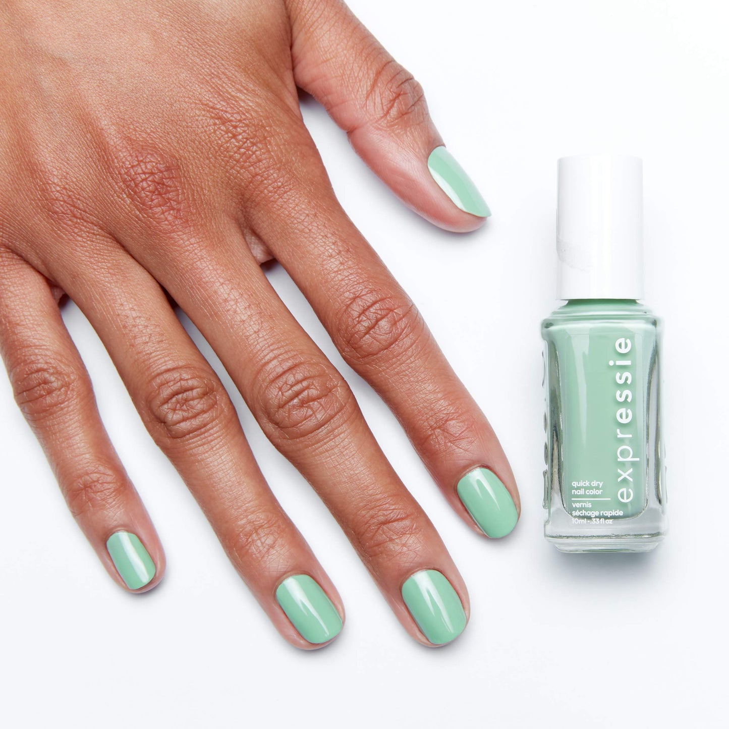 essie expressie, Quick-Dry Nail Polish, 8-Free Vegan, Mint Green, Express To Impress, 0.33 fl oz (Pack of 2)