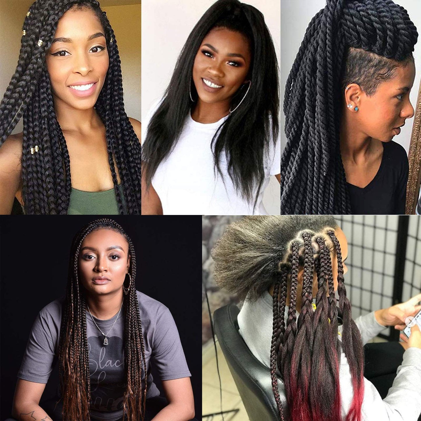 Pre Stretched Braiding Hair Extension Ombre Natural Black Brown Color 28 Inch Long Pre-stretched Hair for Braiding Twist Braids Itch Free Hot Water Setting Yaki Straight Synthetic Hair (#1B/30)