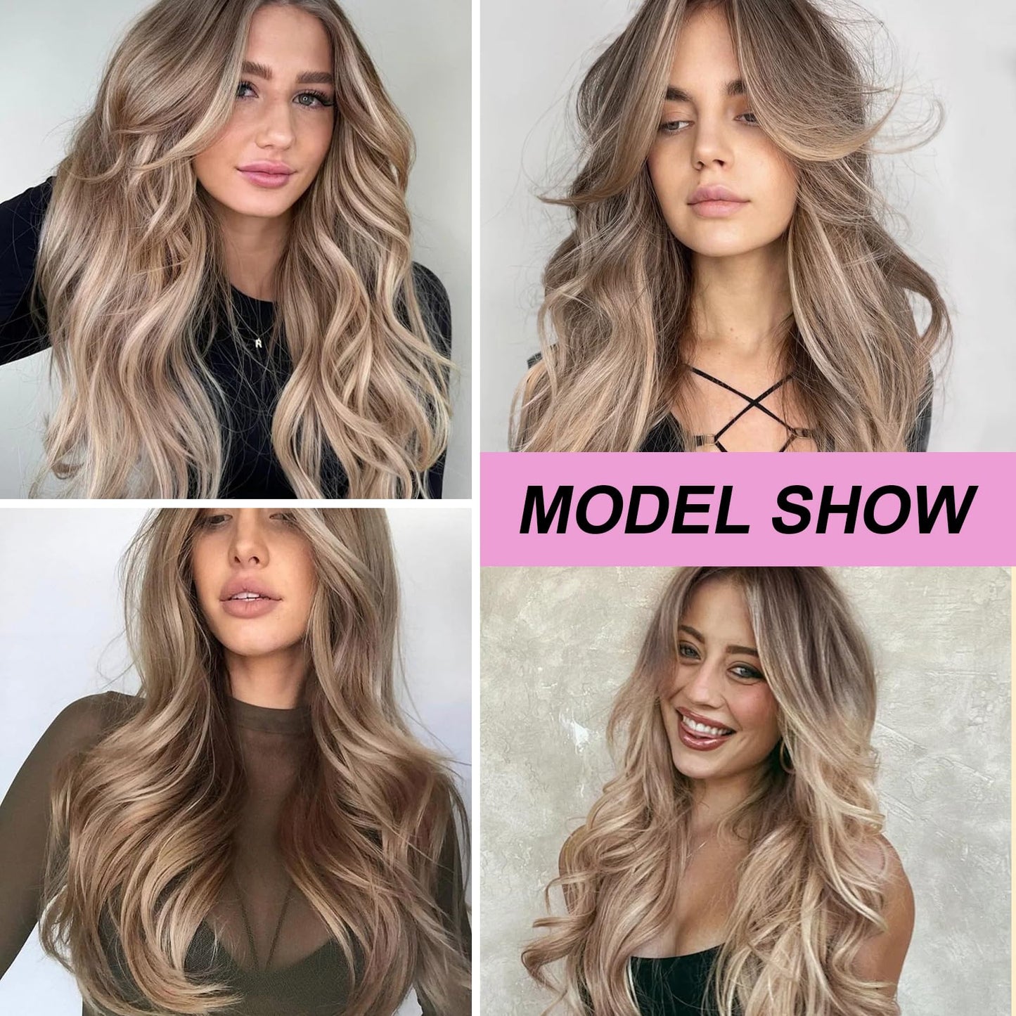 Getshow Long Blonde Wavy Wigs for Women Synthetic Wig for Party