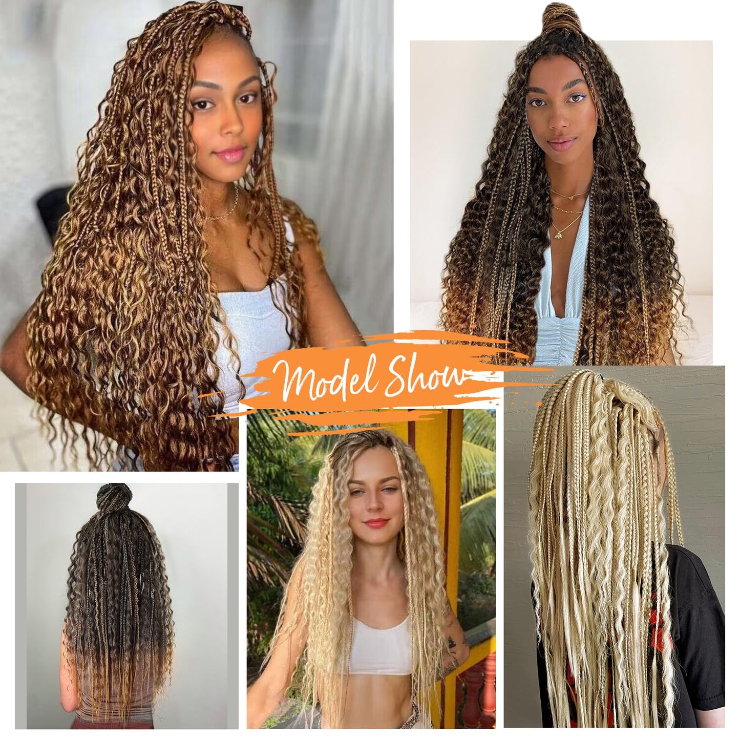 WIGNEE 20 Inches 20 Strands Double Ended Dreadlock Extensions Boho Curly Braid in Dreadlock Extensions Synthetic Double Ended Dreadlock Extensions for White Women (20 Inch，1B)