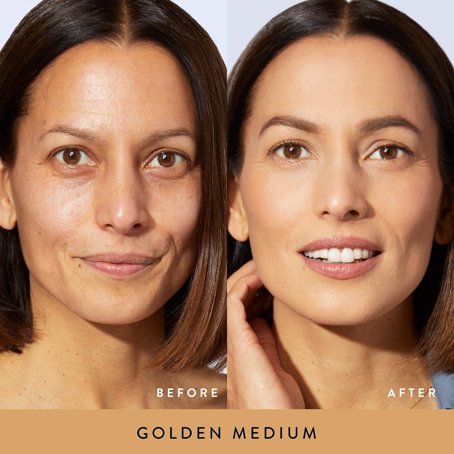 LAURA GELLER Mature Skin Basics Kit - Golden Medium: Baked Balance-n-Brighten Foundation + Ideal Fix Liquid Concealer + Spackle Makeup Primer, Hydrate + Dual-Ended Foundation and Concealer Brush