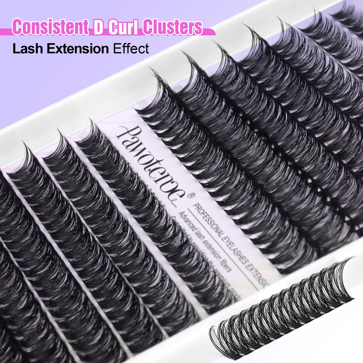 Pawotence Lash Clusters 280pcs Cluster Eyelash Extensions 40D 50D Curl 8-16mm Eyelash Clusters DIY Lash Extension Individual Lashes for Self Application at Home (40D&50D-0.07D-8-16MIX)