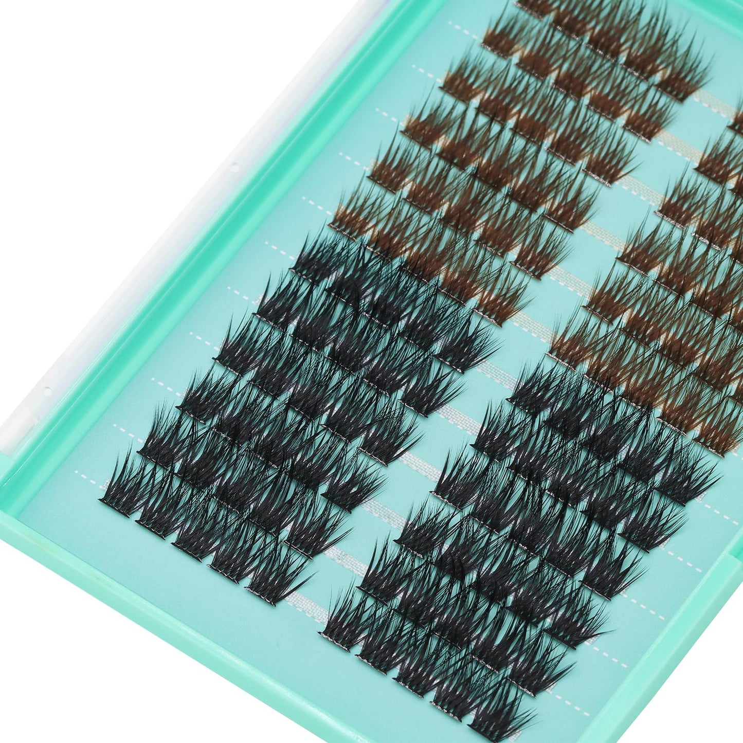 Bodermincer 120 Cluster 12mm/14mm/16mm to Choose Brown+Black Mixed Tray Lash Cluster Eyelash Extension Natural 3D Russian Volume Faux 3D Effect Glue Bonded Cluster Eyelashe (Y12# Brown+Black 16mm)