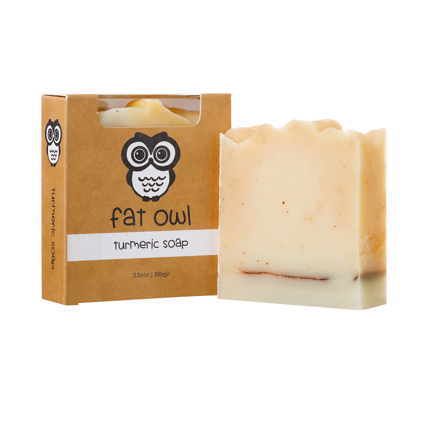 Fat Owl Products Handmade Natural Soap Bars - Palm Oil Free, Organic Bar Soap for Men and Women - Cold Pressed, Fragrance Free 3.5 oz Body Soap Bars (Turmeric, Tea Tree, Cinnamon and Orange)