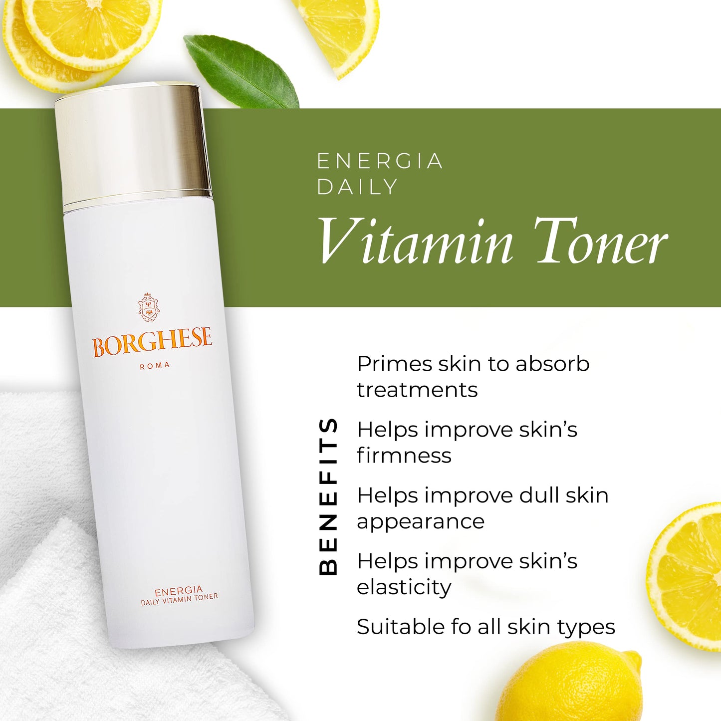 Borghese ENERGIA Daily Vitamin Toner for Face - 4.6 FL Oz