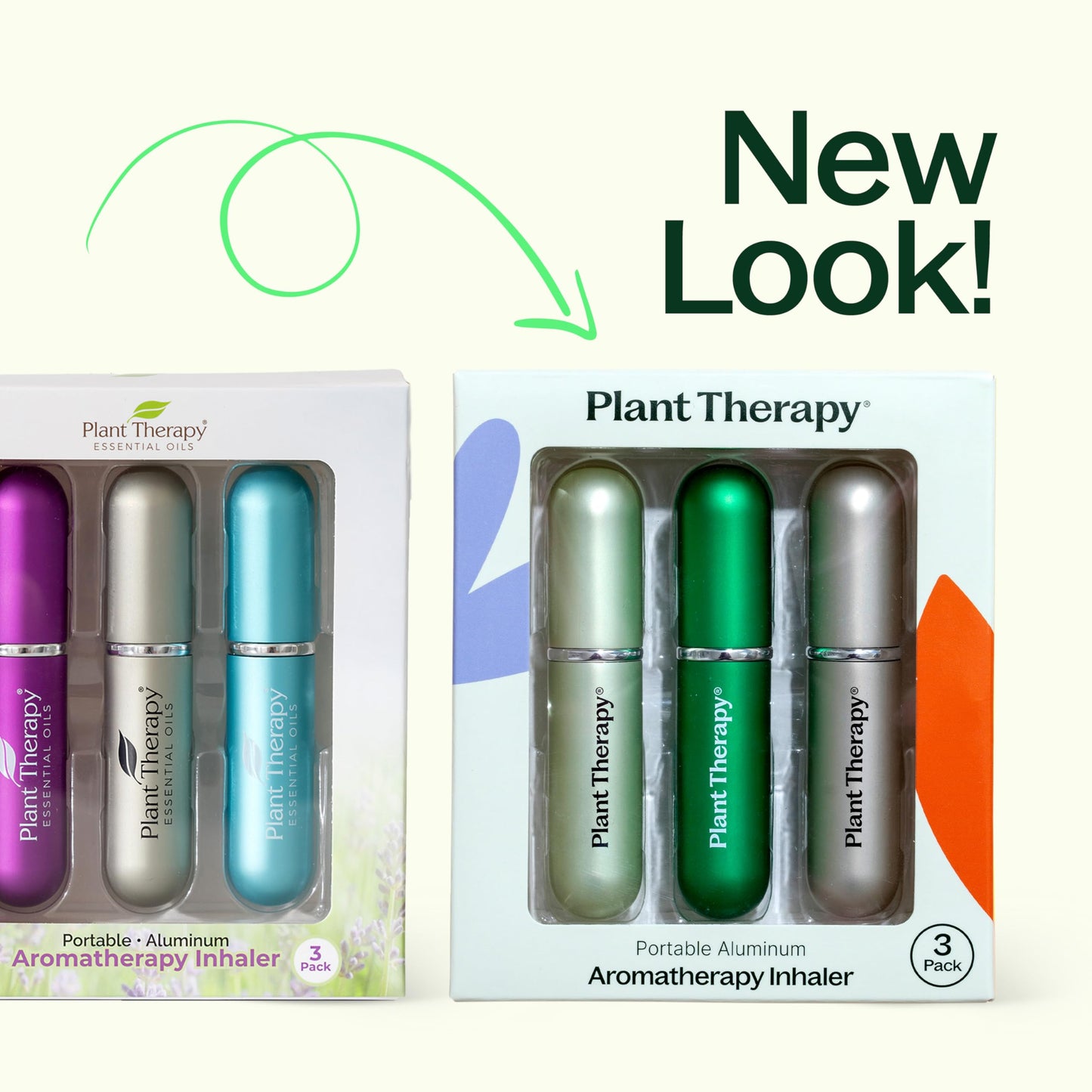 Plant Therapy Essential Oils Aromatherapy Nasal Inhaler Multi-Color Sticks (Colors Vary), 3-Pack Personal, Portable, Aluminum & Glass Inhalers with Cotton Wicks - Joyful Aromatherapy Anywhere!