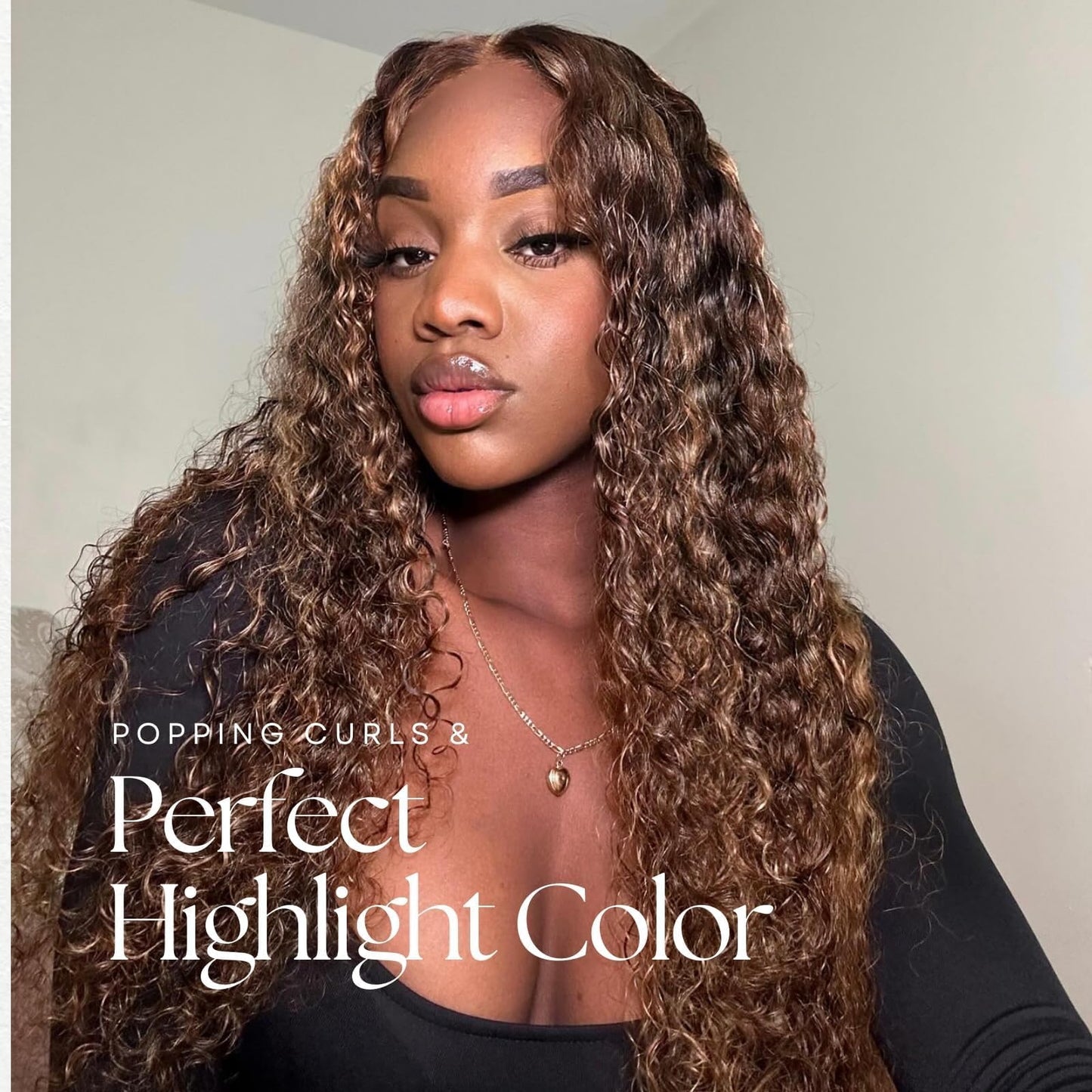 Water Wave Human Hair Bundles Ombre Honey Blonde Curly Bundles, Glossy & Shed-free P4/27 Highlighted Wet And Wavy Human Hair Bundles Weave Brown Piano Color 10A 100% Virgin Hair Single Bundle 18 Inch