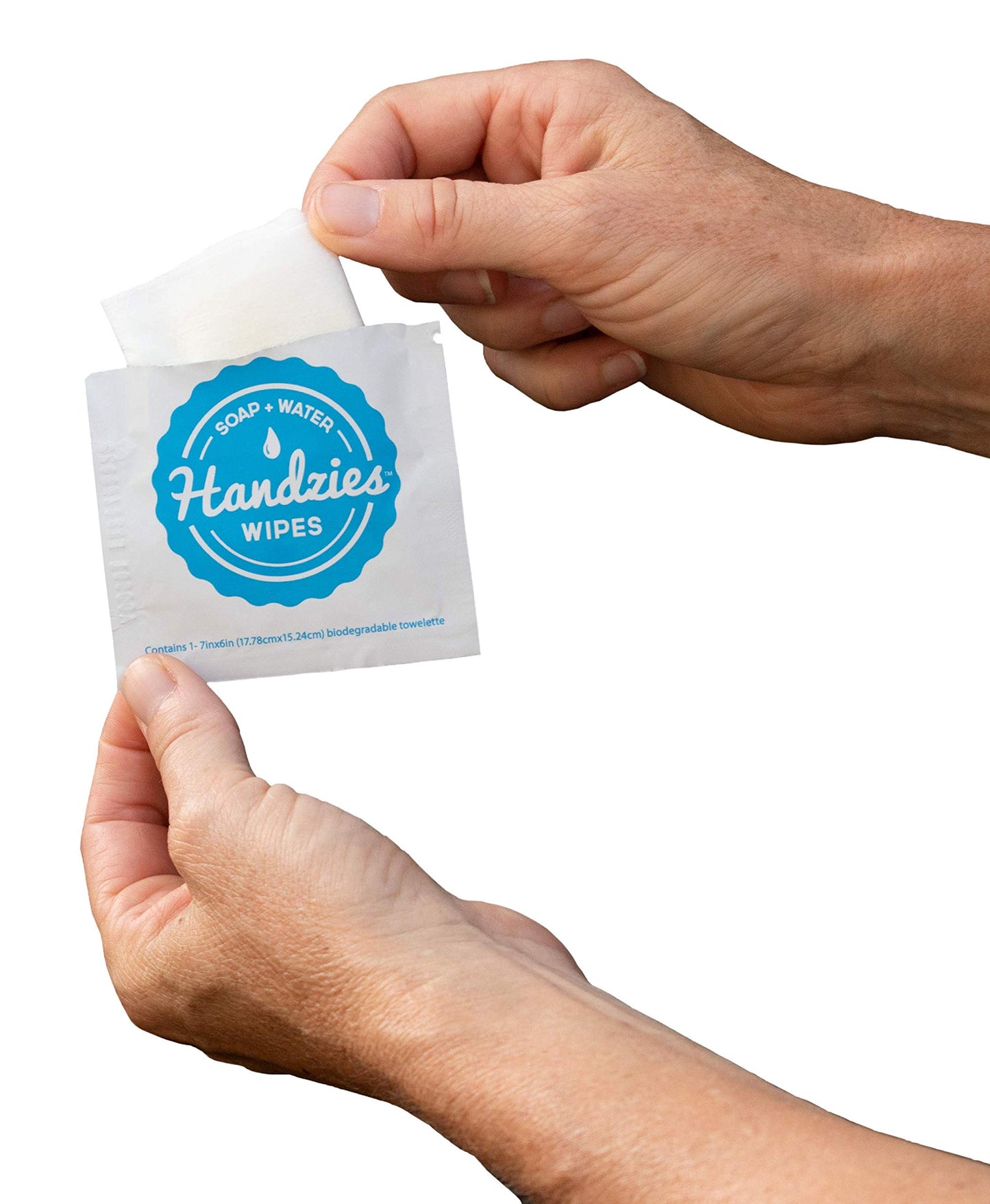 Handzies Soap and Water Wipes Free&Clear Bundle 100 Individually Packaged Singles and Three 30ct Soft Pack