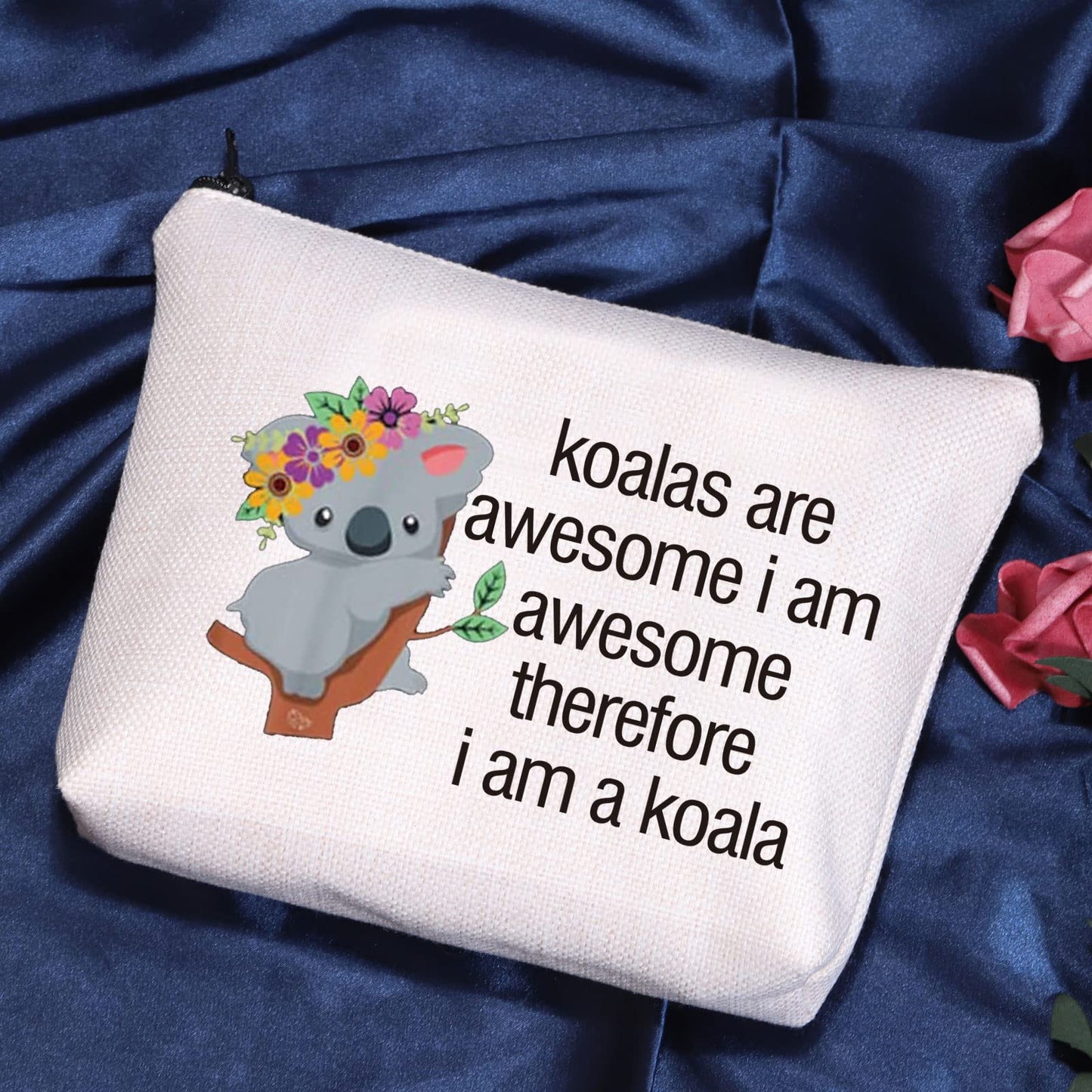 POFULL Koala Bear Gift Koala Accessories Bag Animal Lovers Makeup Bag Zipper Purse koalas are Awesome Cosmetic Bag Koala Lover Gifts (koalas are awesome bag)