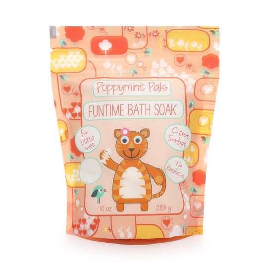 Laki Naturals Poppymint Pals Toddler Bath Soaks - Funtime Citrus Sorbet