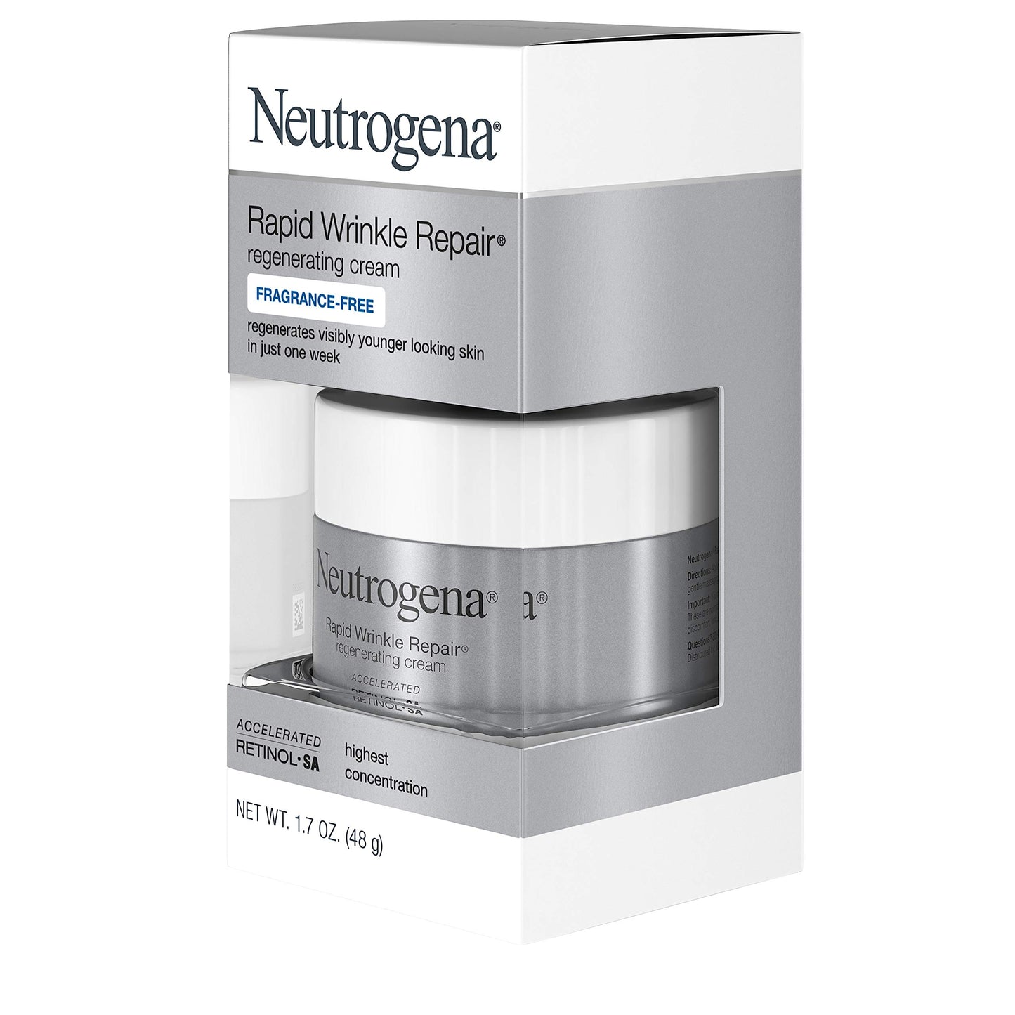 Neutrogena Rapid Wrinkle Repair Cream 1.7 Ounce Fragrance-Free (50ml) (2 Pack)