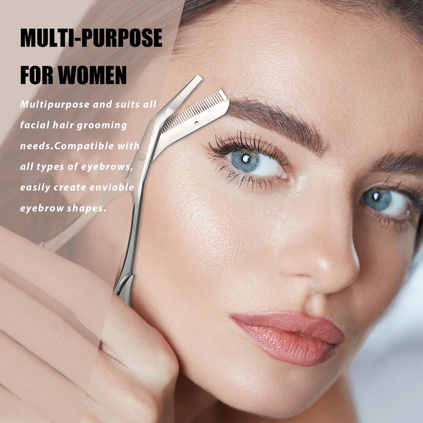 Eyebrow Trimming Scissors with Combs and Facial Hair Grooming Scissors Set