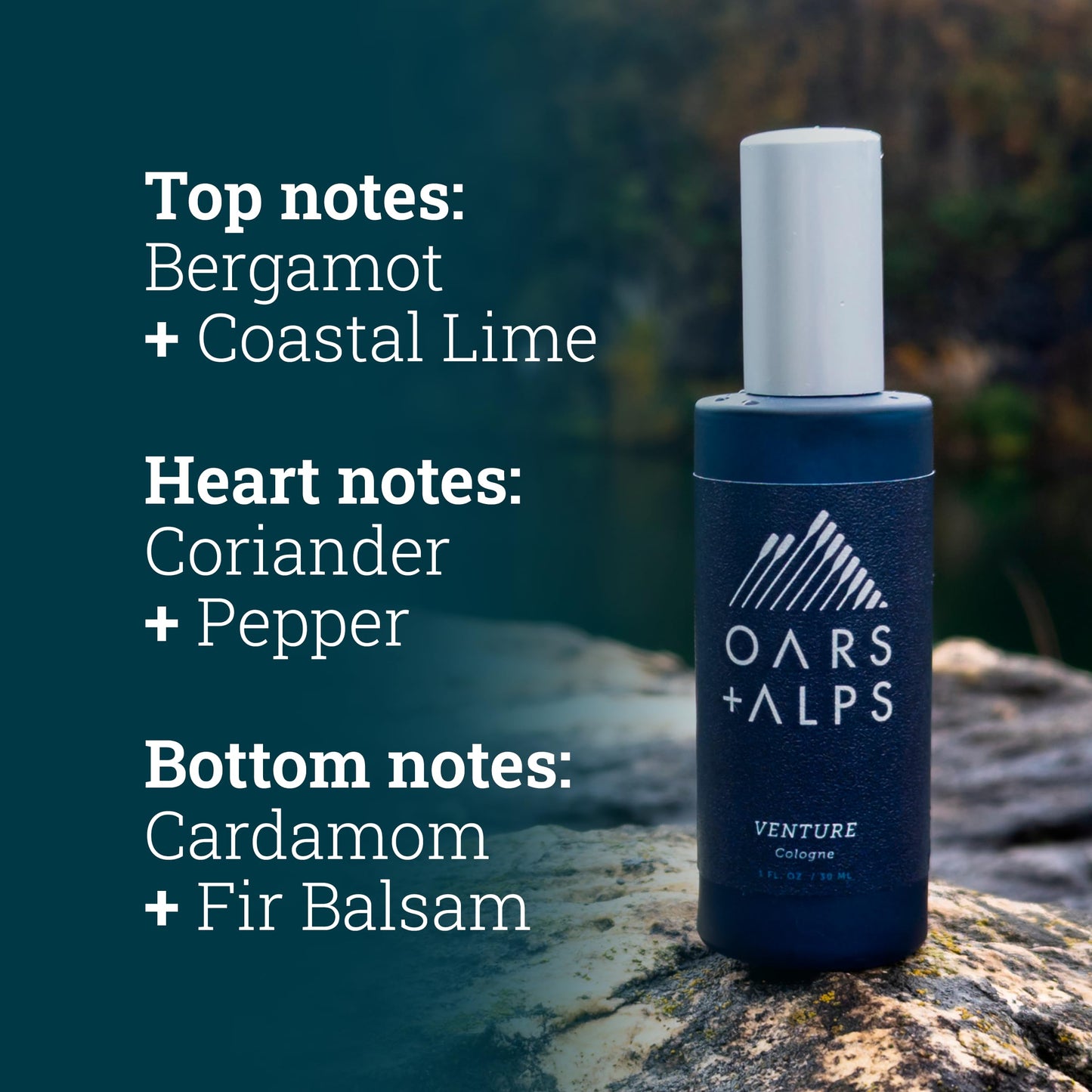 Oars + Alps Venture Cologne and Body Spray, Blends Refreshing Citrus Notes with Grounding Herbal Aromatics, TSA Friendly, 1 Fl Oz