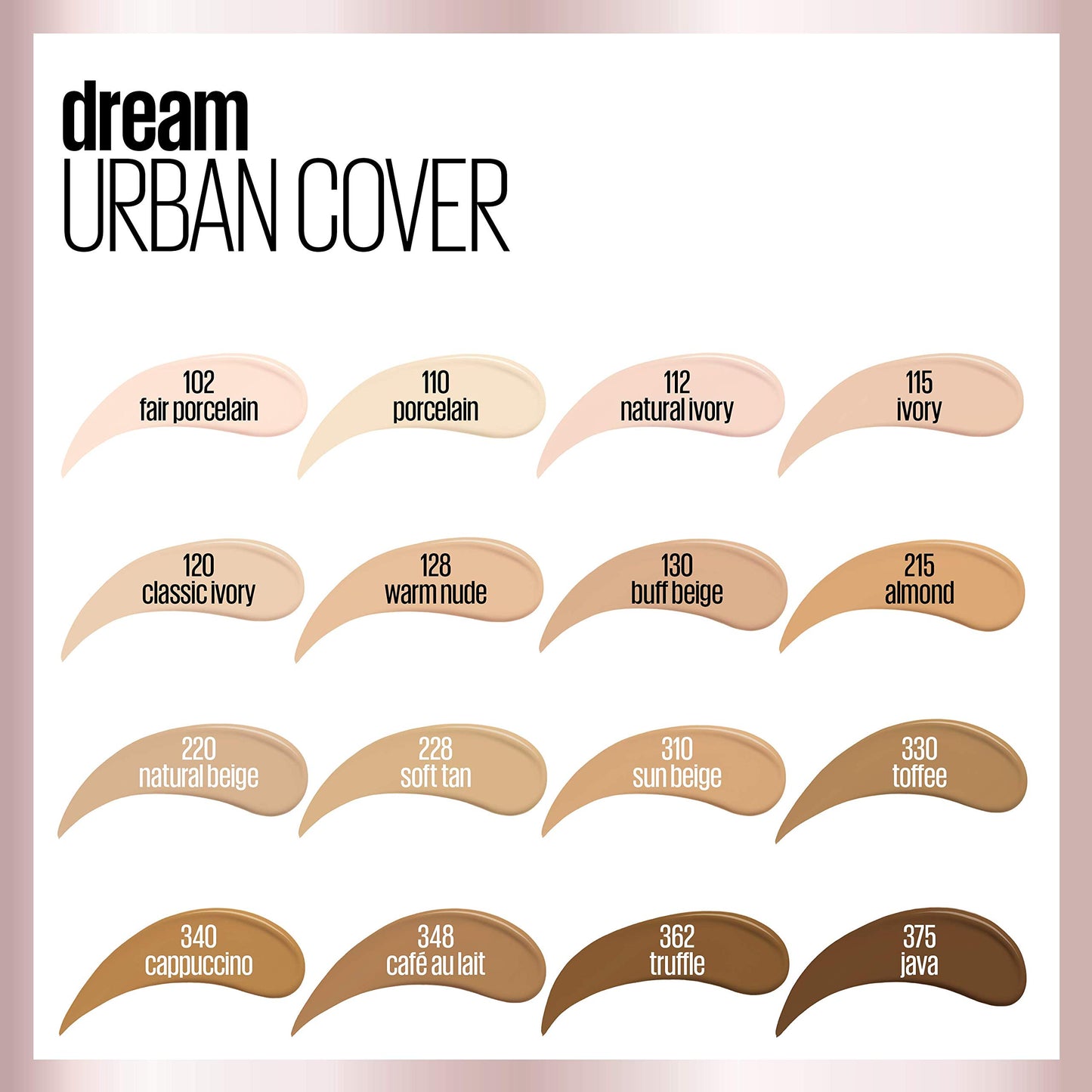 Maybelline Dream Urban Cover Flawless Coverage Foundation Makeup, SPF 50, Natural Ivory