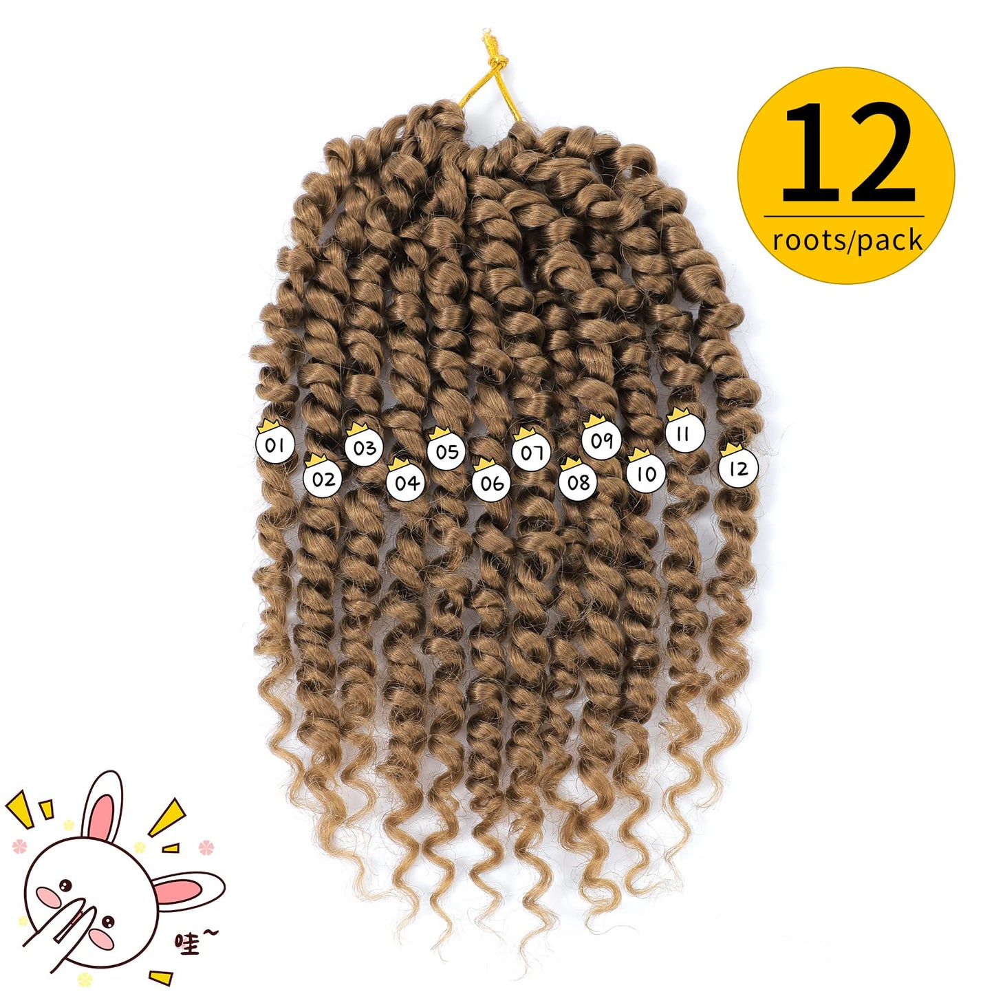 Fulcrum Passion Twist Hair 6 Inch, 8 Packs Passion Twist Crochet Hair for Black Women, Prelooped Crochet Twist Hair with Curly Ends (6Inch, 27#)