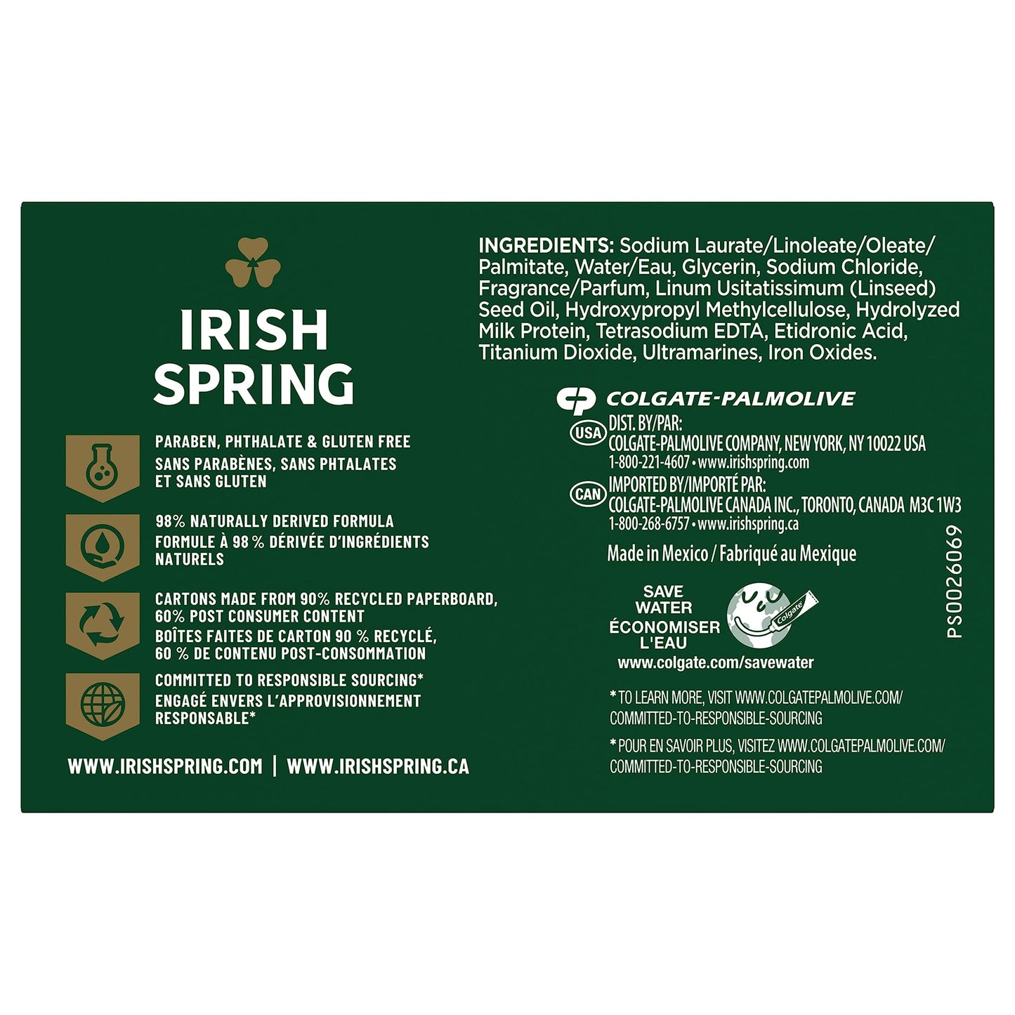 Irish Spring Bar Soap for Men, Moisture Blast, 3.7 Oz, 24 Pack