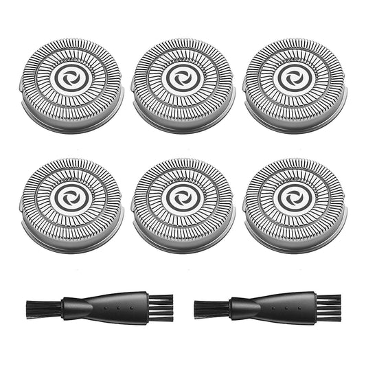 Electric Shaver Replacement Blades Compatible with MAX-T Men Electric Razor RMS7109 RMS8101, 6 Replacement Blades(Blades Only), 2 Cleaning Brush