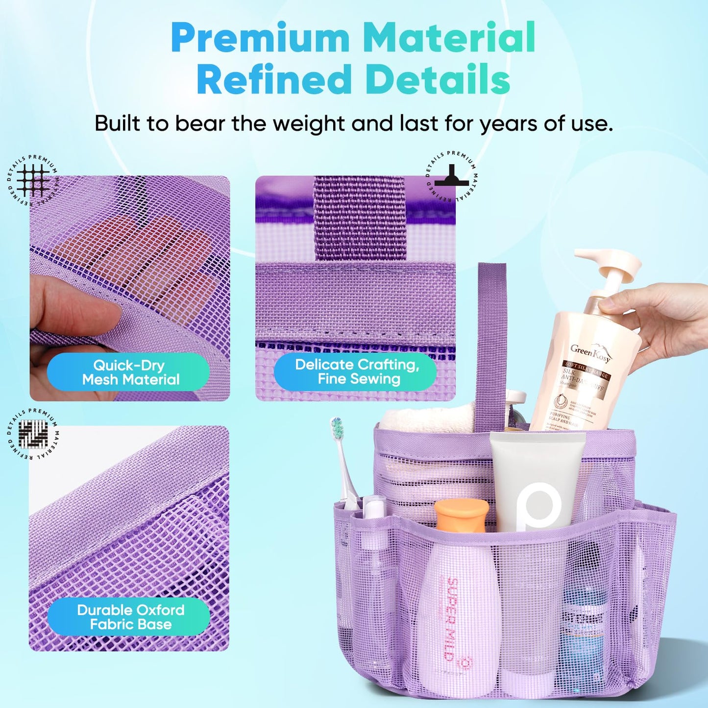 EUDELE Mesh Shower Caddy Portable