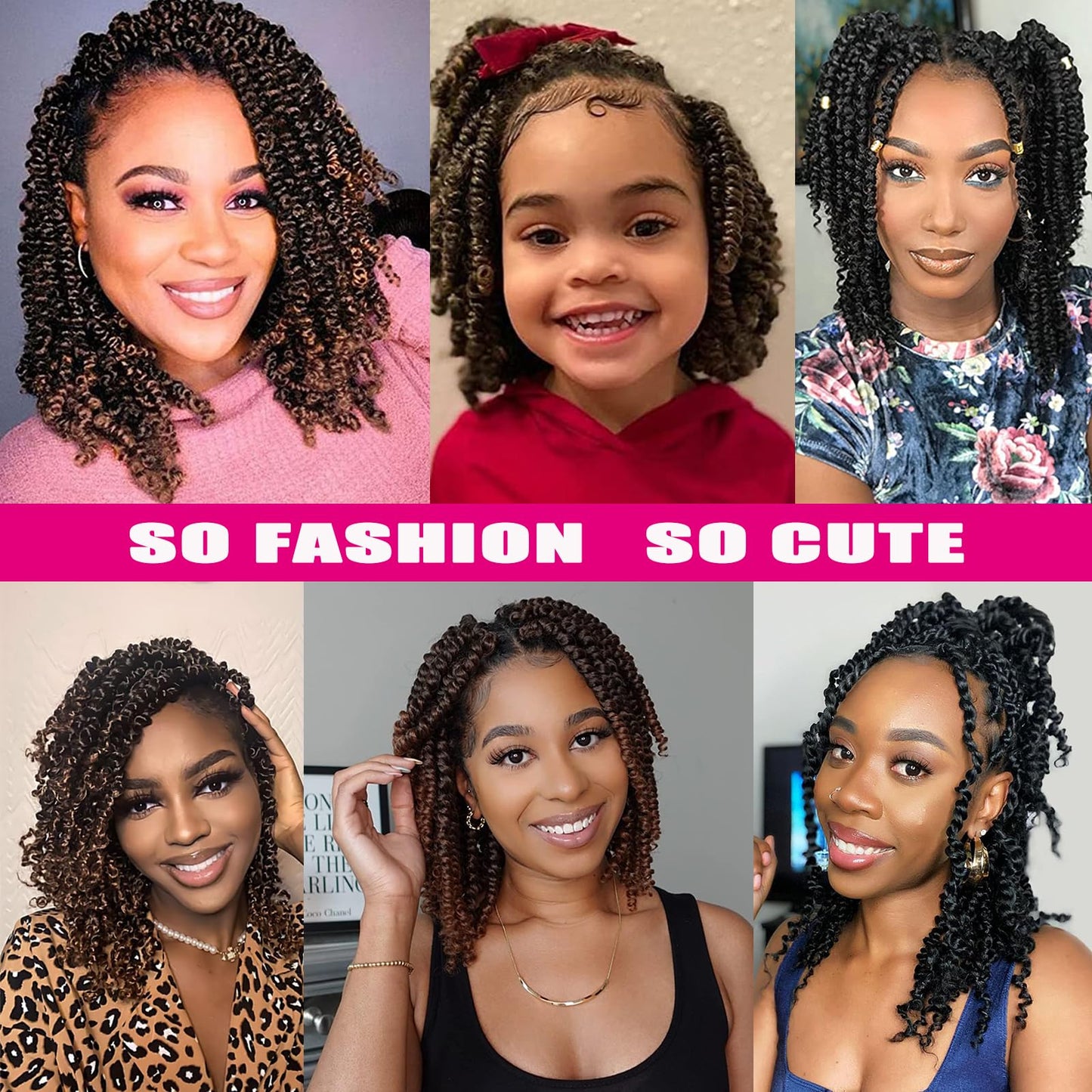 Copper Red Passion Twist Crochet Hair 10 Inch 9 Packs Pre-twisted Passion Twist Hair Pre Looped Crochet Hair for Black Women Bohemian Short Crochet Passion Twist Hair for Kids and Girls (10 Inch,350)