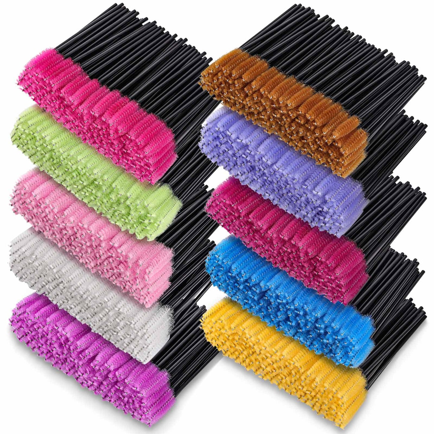 Mascara Wands 1000 Pcs Disposable Eyelash Brushes Spoolies for Eye Lashes Extension Eyebrow (10 Colors)