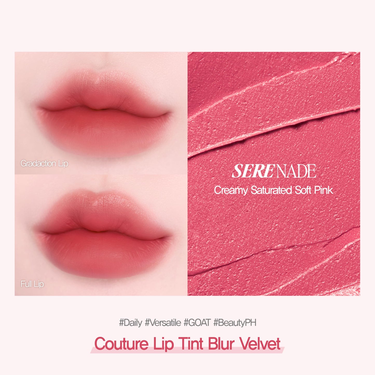 Espoir Couture Lip Tint Blur Velvet # Serenade Combo | Popular Color Limited Lip Tint Combo | Lightweight Matte Finish without Oil | Daily and Versatile Pink | Korean Lip Makeup | K-Beauty