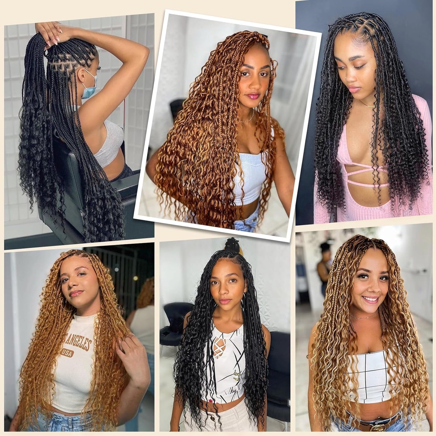 Luxvogue Curly Braiding Human Hair 100g 22 Inch Color 27 Honey Blonde Deep Water Wave Bulk Human Hair for Braiding No Weft Brazilian Virgin Deep Curly Human Hair Extensions for Boho Braids