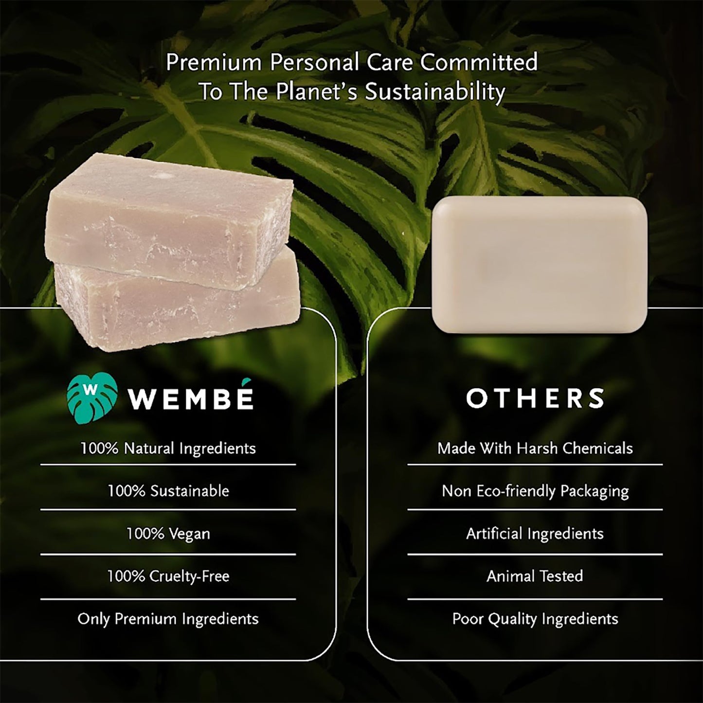 Wembé Soap Bar Handmade in Paraguay + Natural Essential Oils & Fruits - Hypersensitive Olive Oil (5.6oz)