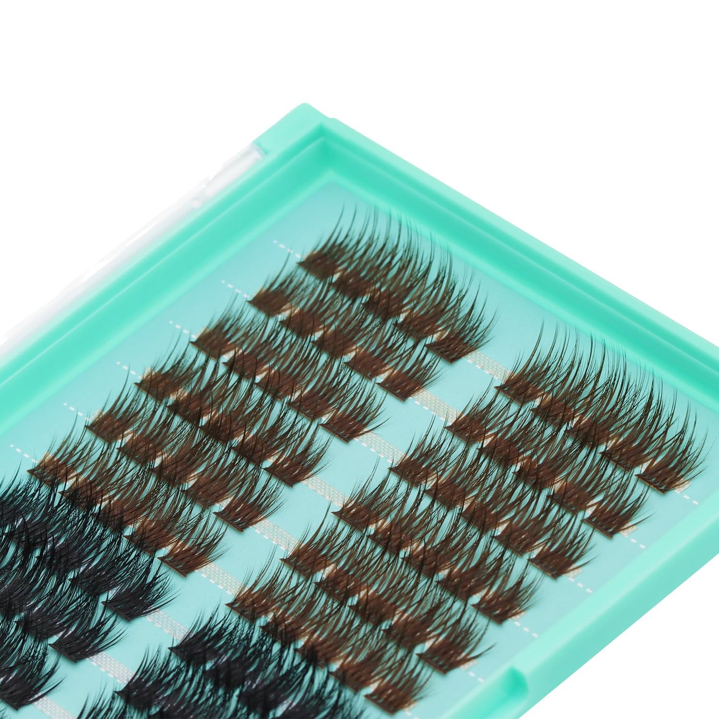 Bodermincer 120 Cluster 12mm/14mm/16mm to Choose Brown+Black Mixed Tray Lash Cluster Eyelash Extension Natural 3D Russian Volume Faux 3D Effect Glue Bonded Cluster Eyelashe (Y12# Brown+Black 16mm)