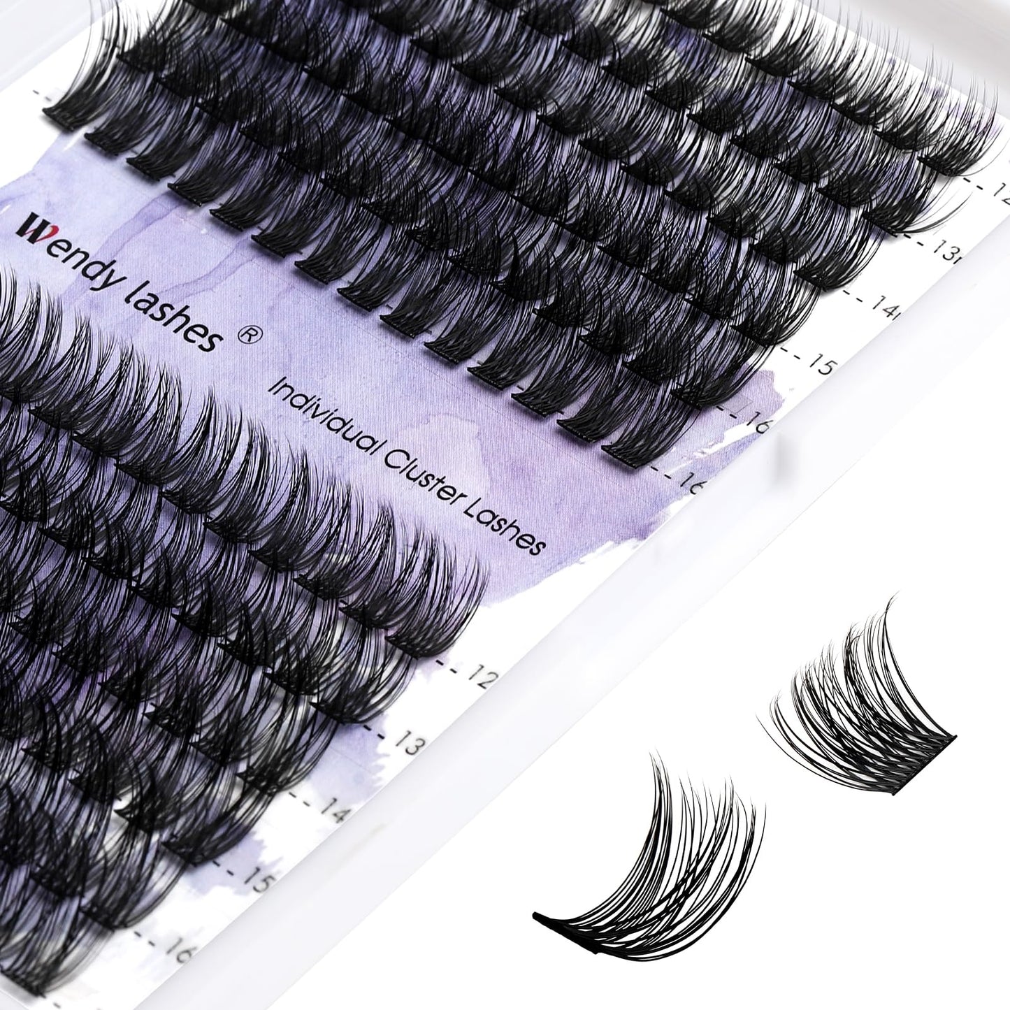 WENDY Lashes Clusters D Curl Lash Clusters DIY Eyelash Clusters 2 Styles 12-16mm Cluster Lashes Black Cluster Eyelash Extensions Wispy Soft Individual Lashes At Home(Fashion/Warm-0.07D,12-16mm Mixed)