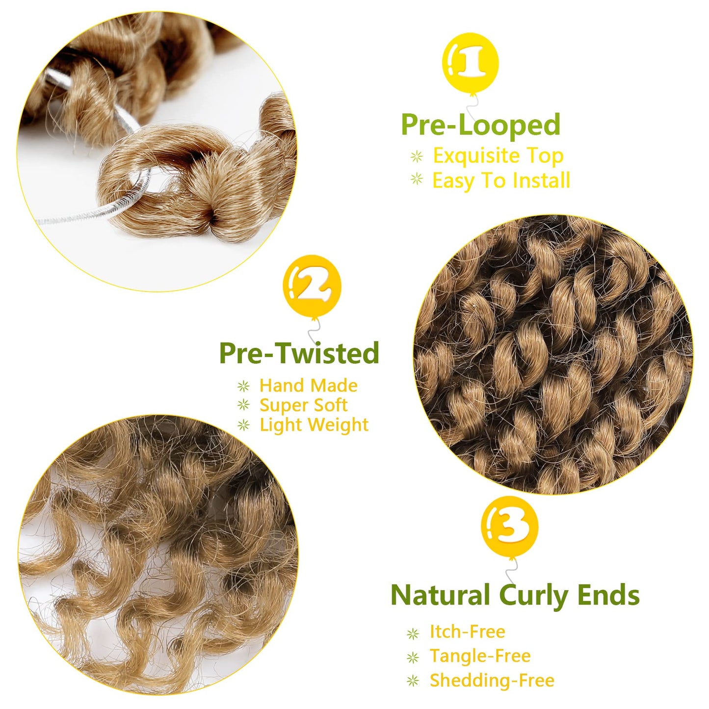 Fulcrum Passion Twist Hair 6 Inch, 8 Packs Passion Twist Crochet Hair for Black Women, Prelooped Crochet Twist Hair with Curly Ends (6Inch, 27#)