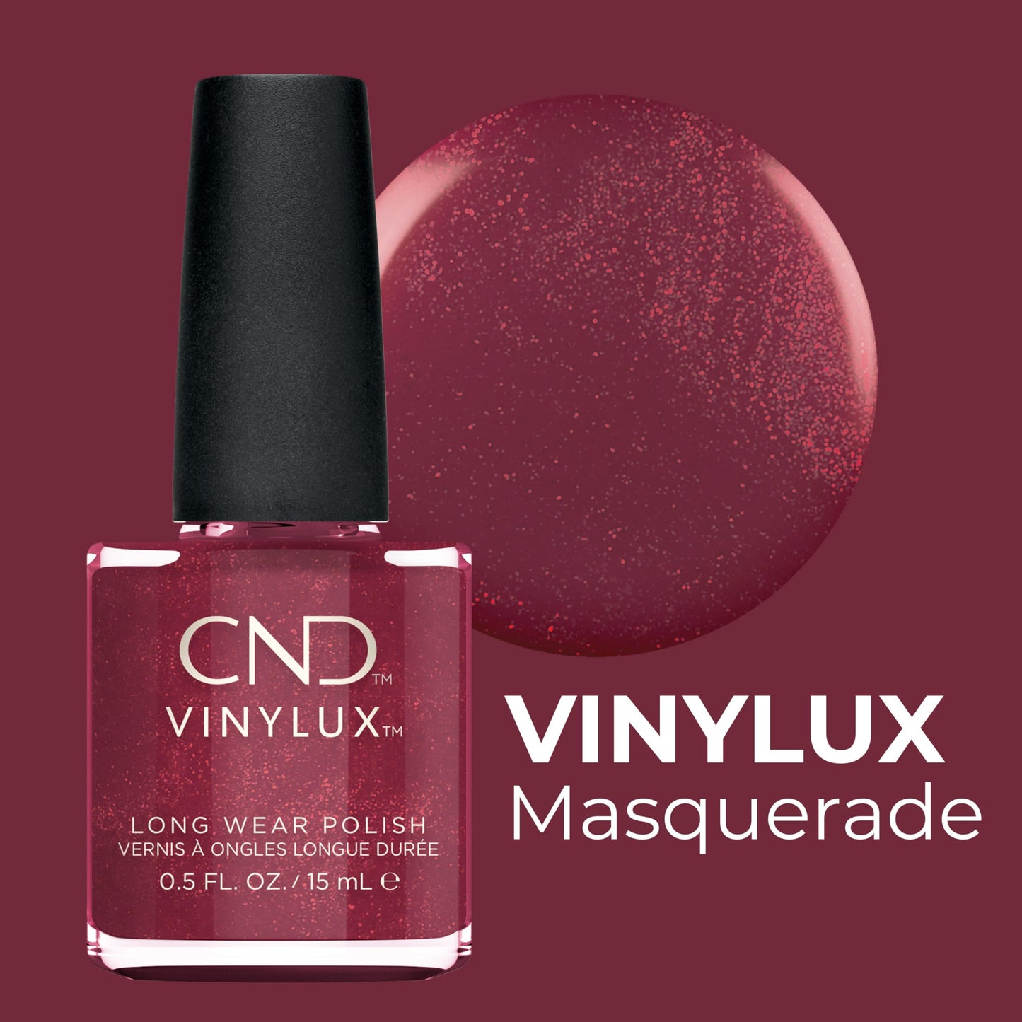 CND Vinylux Longwear Red Nail Polish, Gel-like Shine & Chip Resistant Color, Masquerade, 0.5 fl. oz