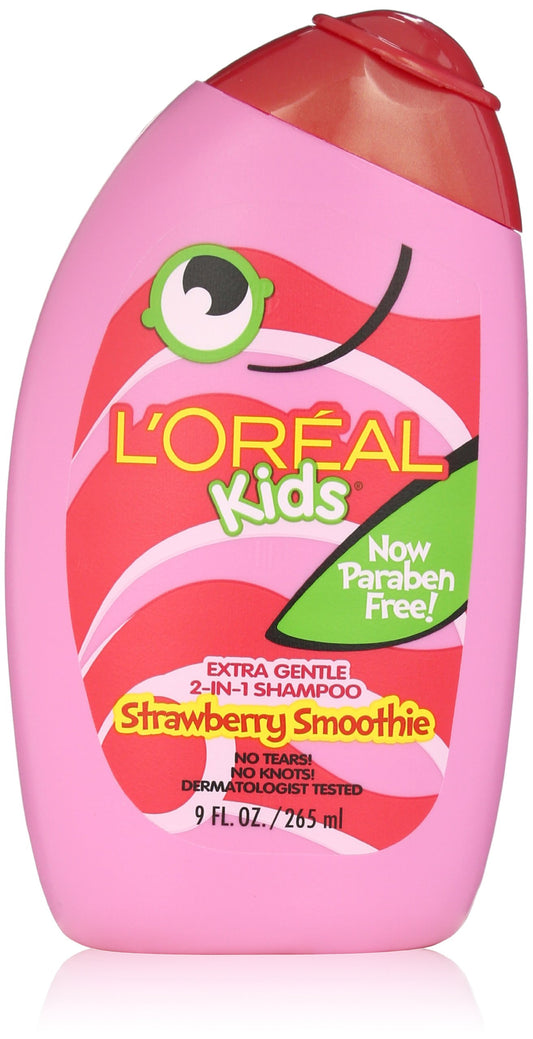 L'Oreal Kids Extra Gentle 2-in-1 Shampoo, Strawberry Smoothie, 9 fl. oz.