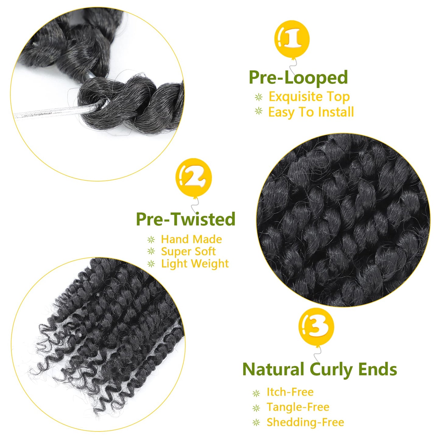 Fulcrum Passion Twist Hair 8 Inch, 8 Packs Passion Twist Crochet Hair for Black Women, Prelooped Crochet Twist Hair with Curly Ends (8Inch, 2#)