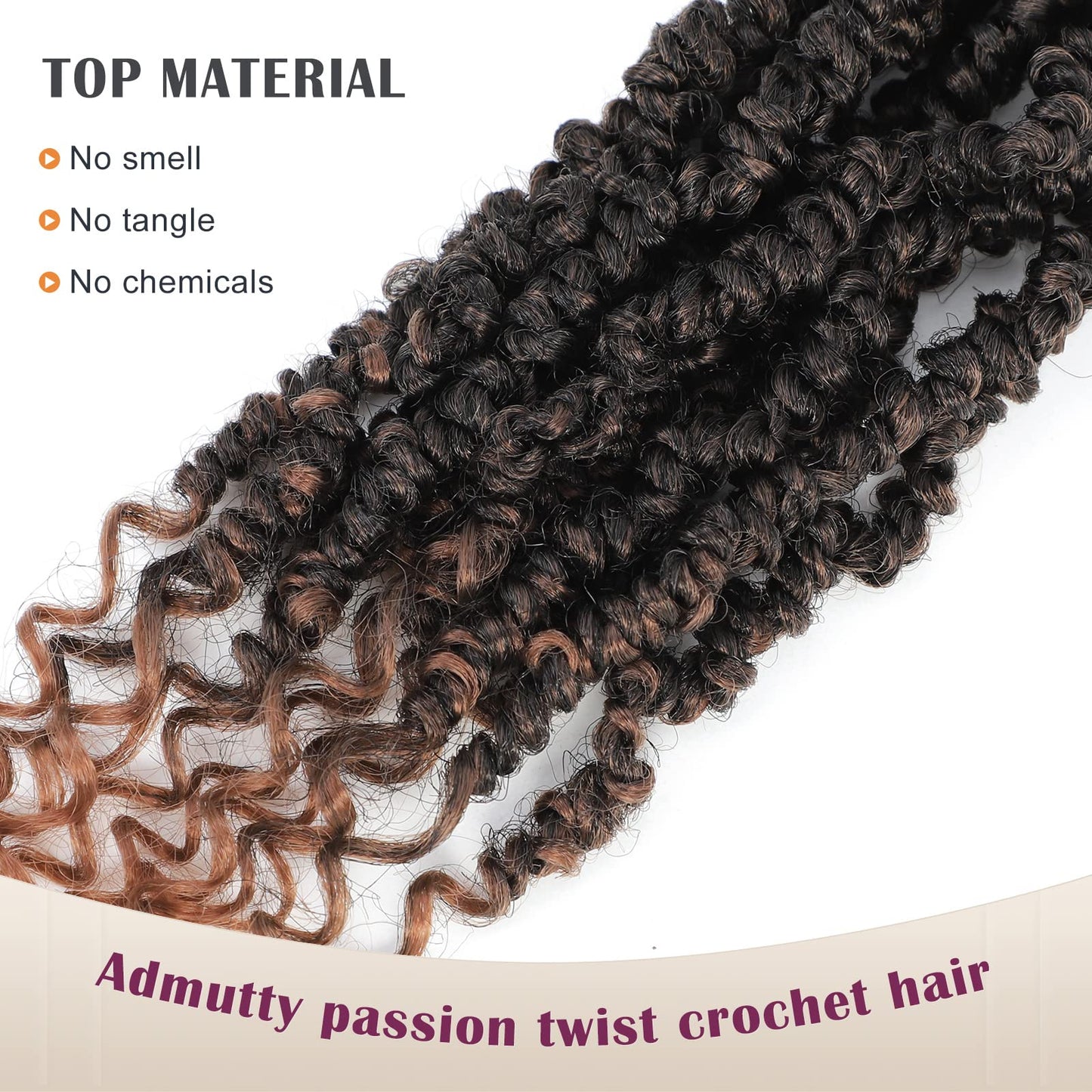 Passion Twist Crochet Hair,Passion Twist Hair 12 Inch,2 Packs Pretwisted Passion Twist Hair,Short Passion Twist Crochet Braids,Pre Looped Crochet Hair for Black Women(1B/30)