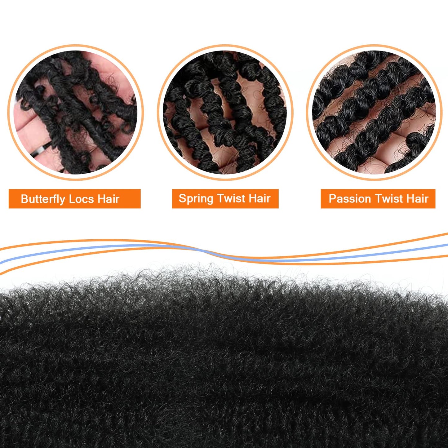 Springy Afro Twist Hair 8 Inch 3 Packs Pre Fluffed Marley Twist Braiding Hair for Black Women (8 inch Bug)