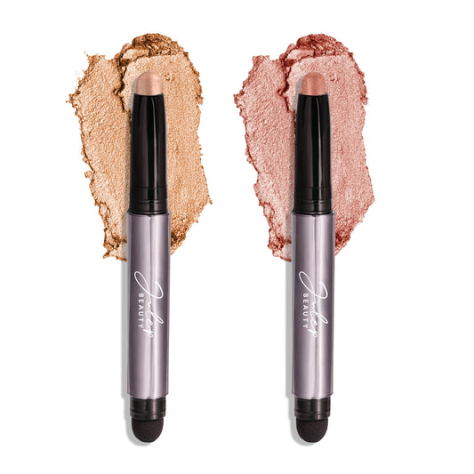 Julep Eyeshadow 101 Crème-to-Powder Eyeshadow Stick Duo, Champagne Shimmer & Golden Rose Shimmer