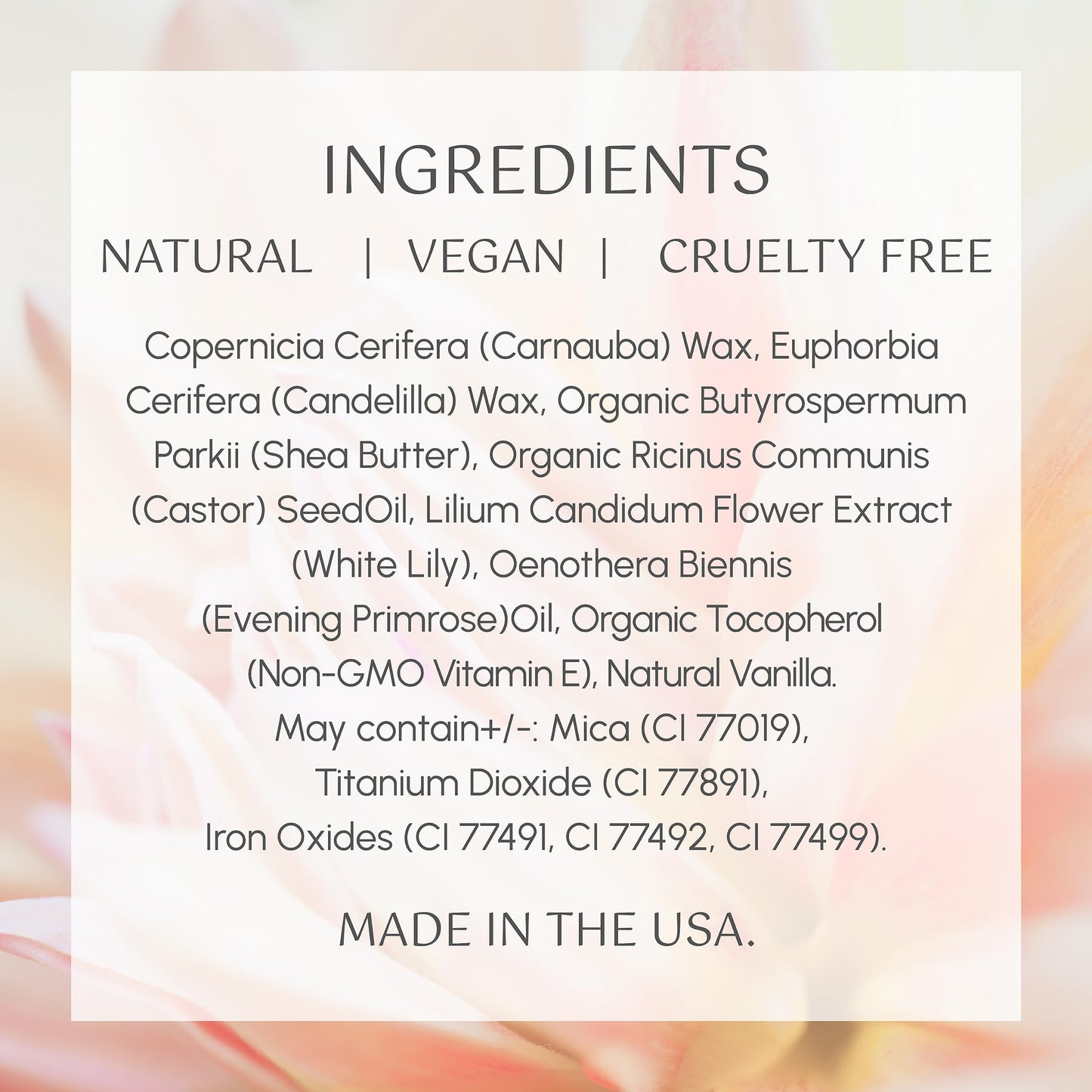 Mom's Secret Lily Natural Organic Lip Gloss, Vegan, Gluten Free, Cruelty Free, Made in the USA, 0.28 oz./8 g. (Influencer)