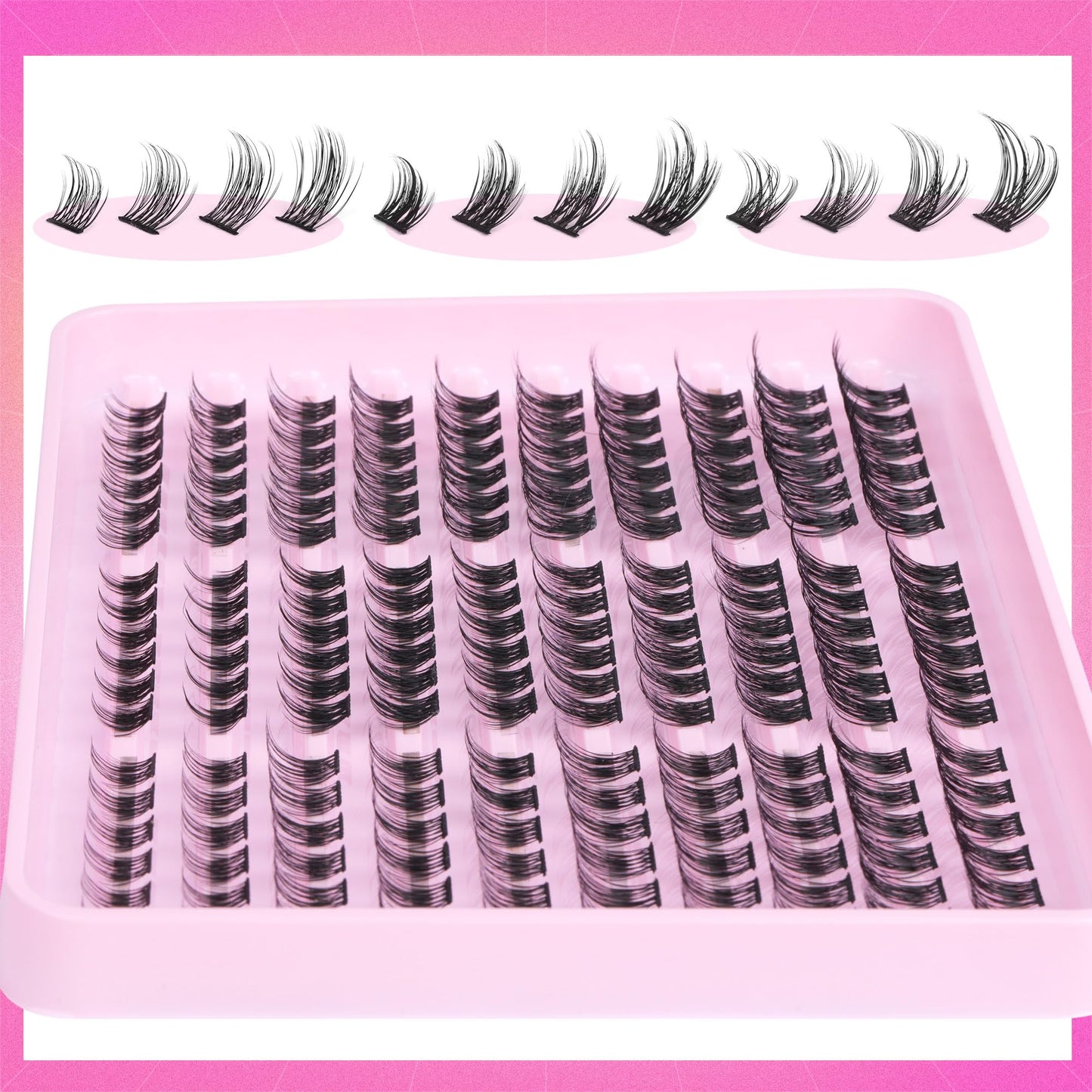 Lash Extension Kit 3 Style Cluster Lashes Natural Look Wispy Eyelash Extension Kit 180 Pcs Lash Clusters Kit Individual Lashes with Bond and Seal and LashTweezers (3 Styles)